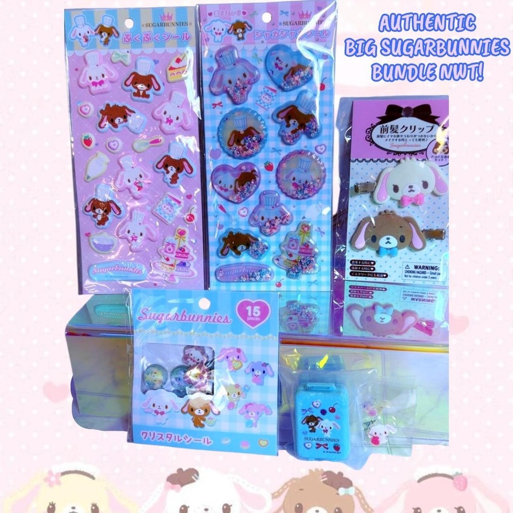 AUTHENTIC SANRIO SUGARBUNNIES STICKERS & MORE BIG BUNDLE NWT